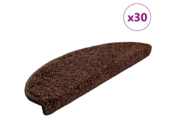 Vidaxl Tapetes De Escada 30 Peças 65x21x4 Cm Marrom Semicircular Grande