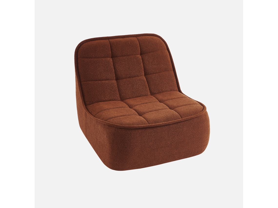 Cadeira Confortável Em Boucle Texturizado, 1 Lugar, Terracota Sweeek