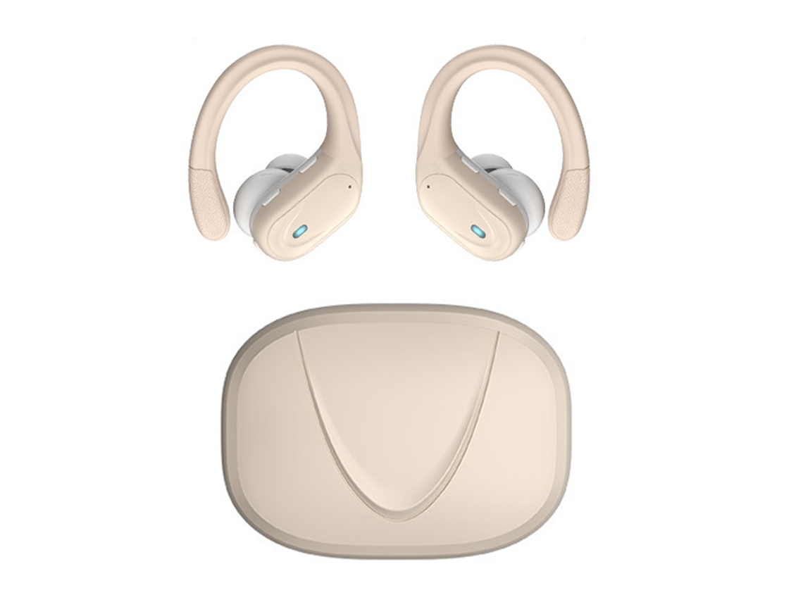 Fones De Ouvido Esportivos Sem Fio Tws (bege), Com Microfone Com Cancelamento De Ruído E À Prova D'água.