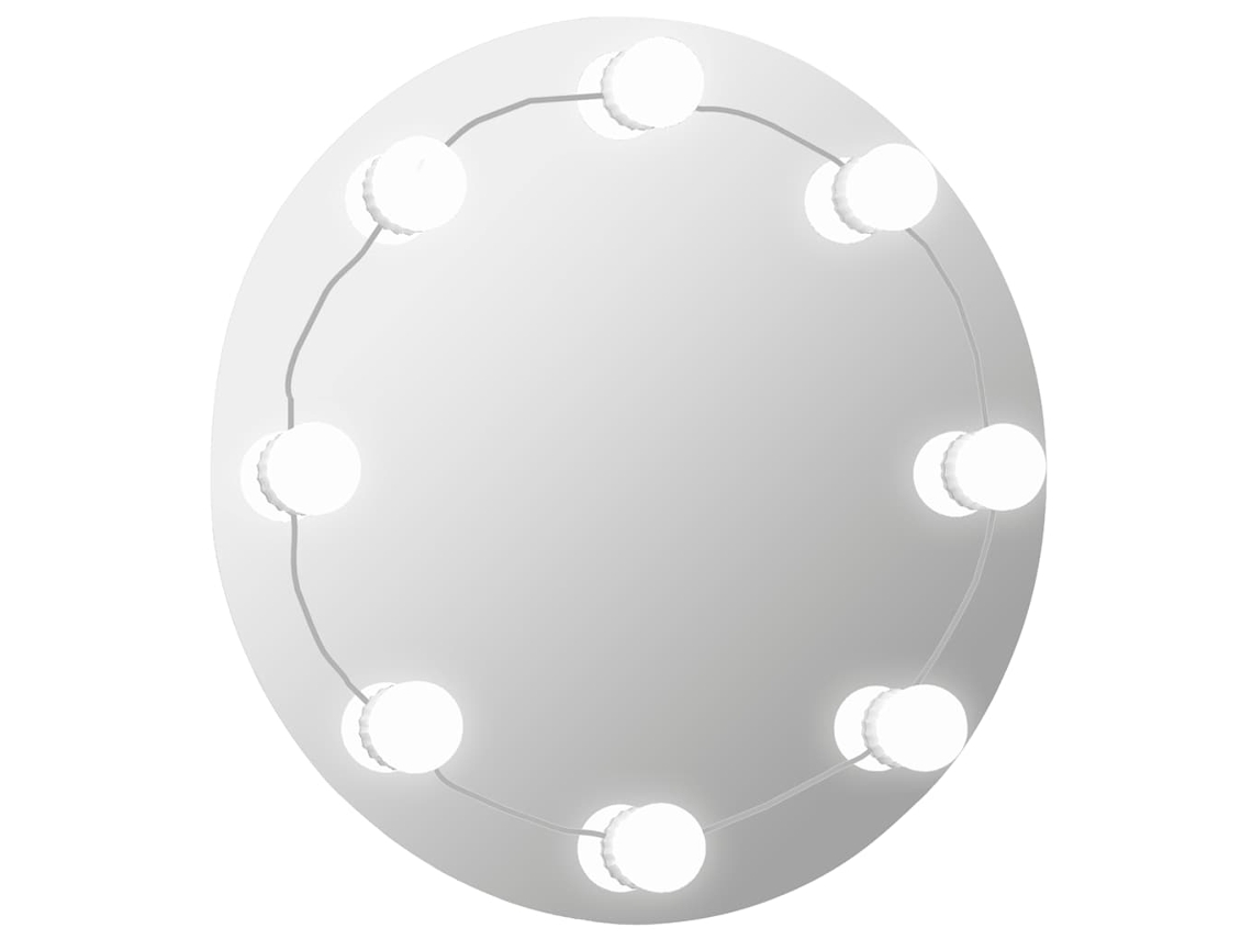 Wall Mirror With Led Light, Wall Mirrors With Led Lights Vidaxl Prateado Vidro (φ 50 Cm)