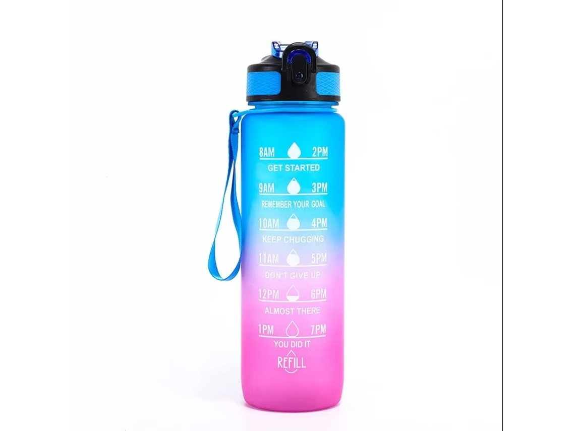 Garrafa de Água Esportiva Reutilizável de 946 Ml com Cronômetro e Ventosa MDUG (modelo D)