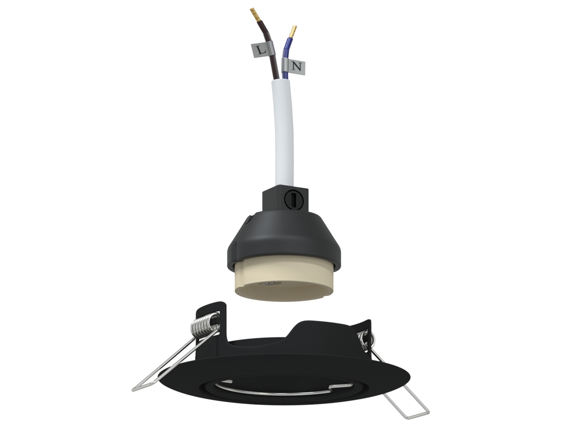 Conjunto 24 Spotlight Interno Vidaxl Preto Metal (9 X 9 X 2.5 Cm)