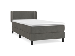 Cama com Molas/colchão 90x200 Cm Veludo Cinza escuro MAISON EXCLUSIVE