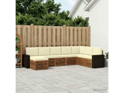 Vidaxl Conjunto De Sofás Para Exterior 8 Pcs Natural E Creme