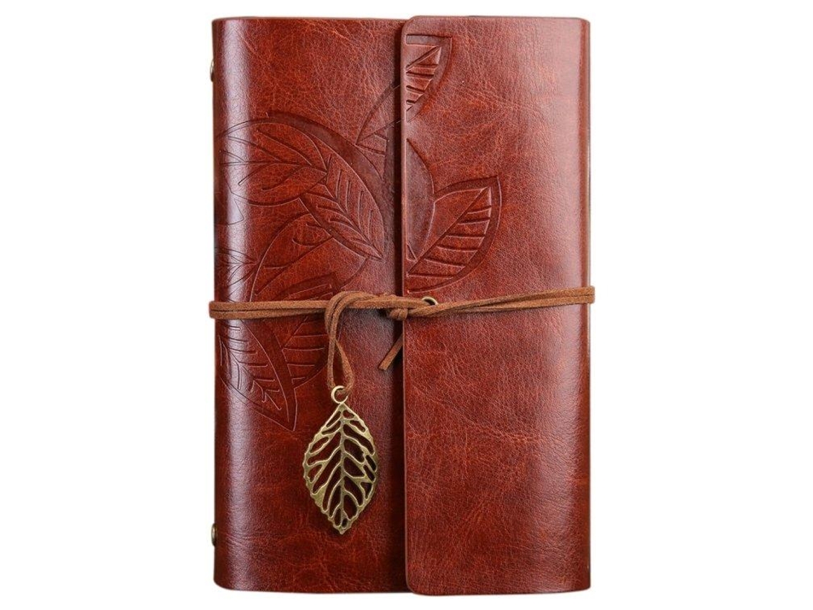 Agenda/caderno 14 Cm - Couro Retrô Marrom-aquaforge