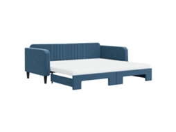 Daybed With Trundle, Daybeds With Trundles Vidaxl Azul Veludo (100 X 200 Cm)
