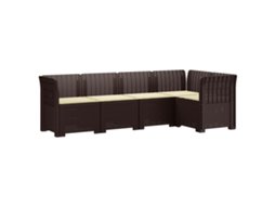 Vidaxl Sofá De Jardim De 5 Pessoas Com Almofadas Visual De Rattan Pp