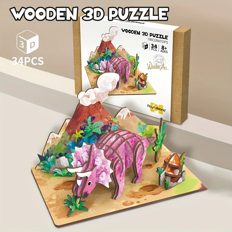 Quebra-cabeça Criativo De Madeira 3d Com Modelo De Animal, Faça Você Mesmo.
