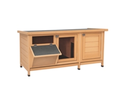 Clapier On Foot Cage Rabbit W/ Roof Bitumé Ouvrant 2 Doors Verrouillables 2 Drawers Déjection Coulissants Mangeoire Wood Fir Traité