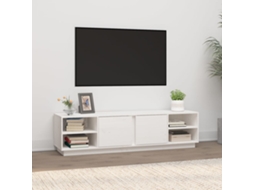 Vidaxl Móvel De Tv 156x40x40 Cm Madeira De Pinho Maciça Branco