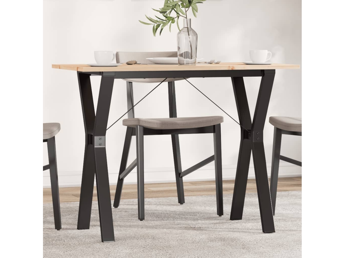 Vidaxl Mesa De Jantar Estrutura Em Y 100x50x75cm Pinho E Aço