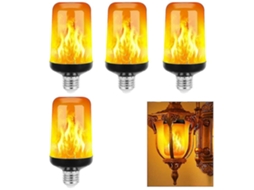 Lâmpada Led com Efeito de Chama, 4 Modos com Cintilação, Soquete E26/ E27, Natal 2 Unidades BRILVIBERA