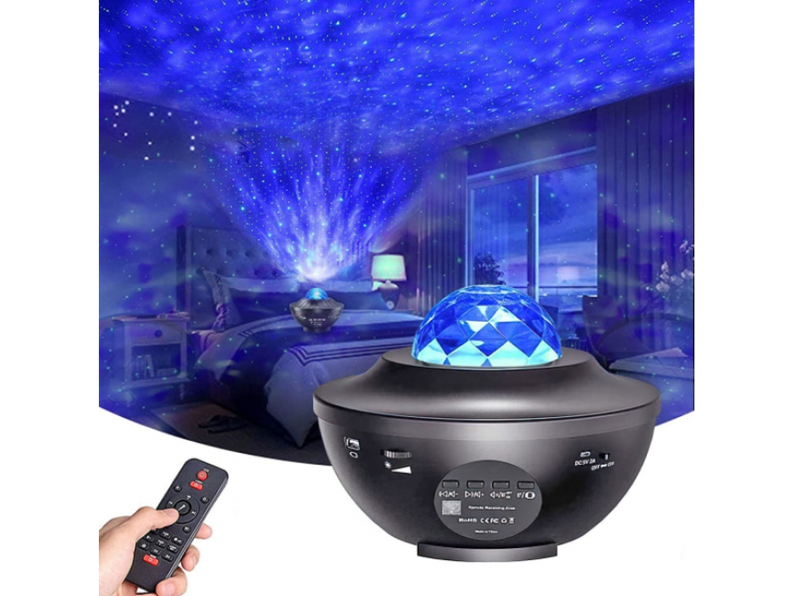 Projetor de Estrelas com Alto, Falante Bluetooth, Sua Própria Lâmpada Multiuso para Galáxias BRILVIBERA