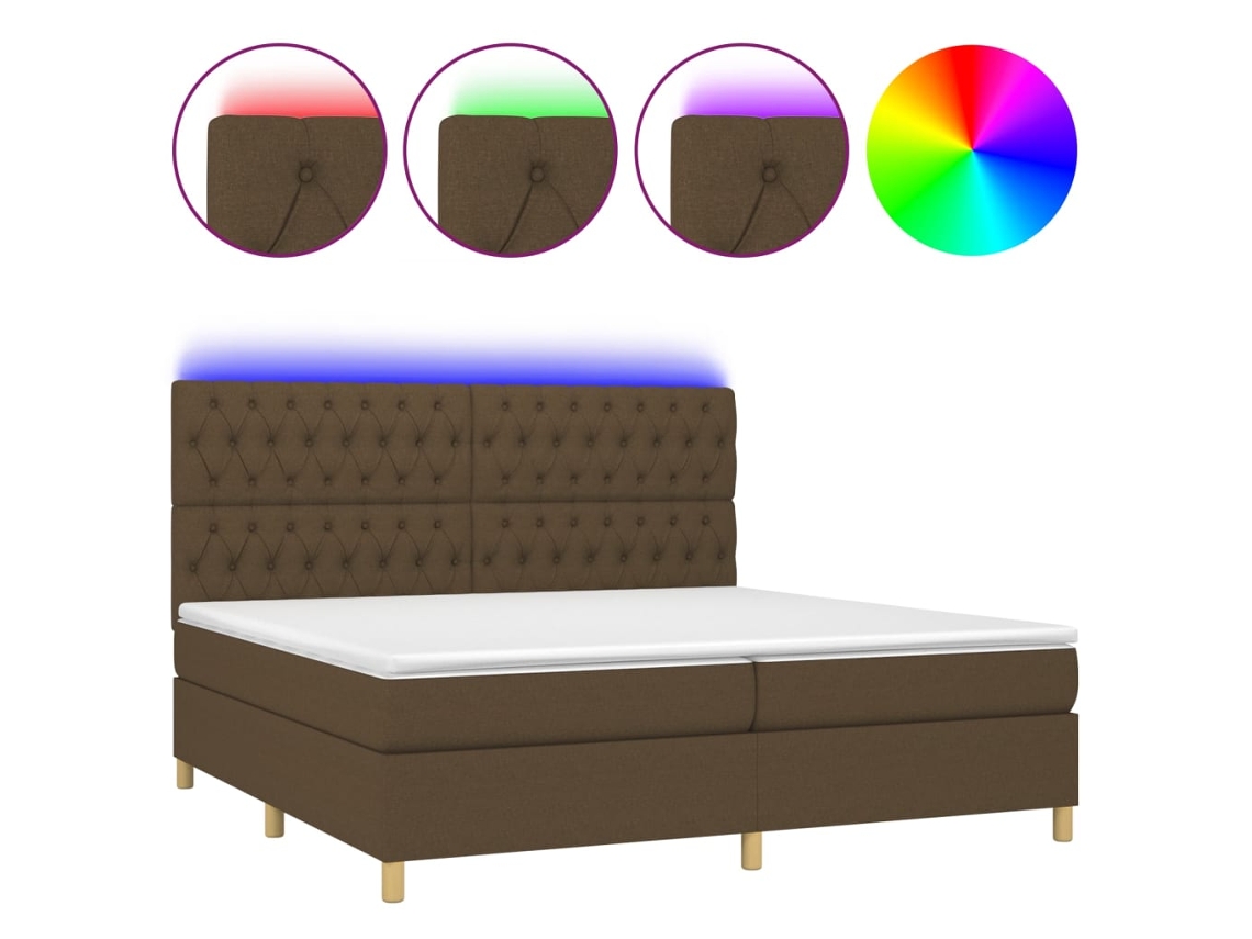 Box Spring Bed, Box Spring Beds Vidaxl Marrom Tecido (200 X 200 Cm)