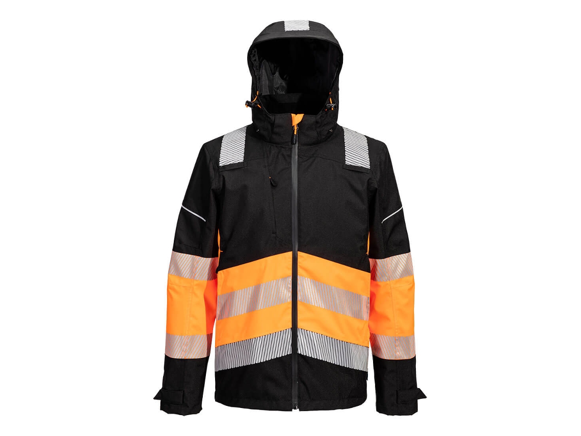 Pw3 Hi Vis Classe 1 Extreme Rain / Laranja Preto / M Capa De Chuva Portwest