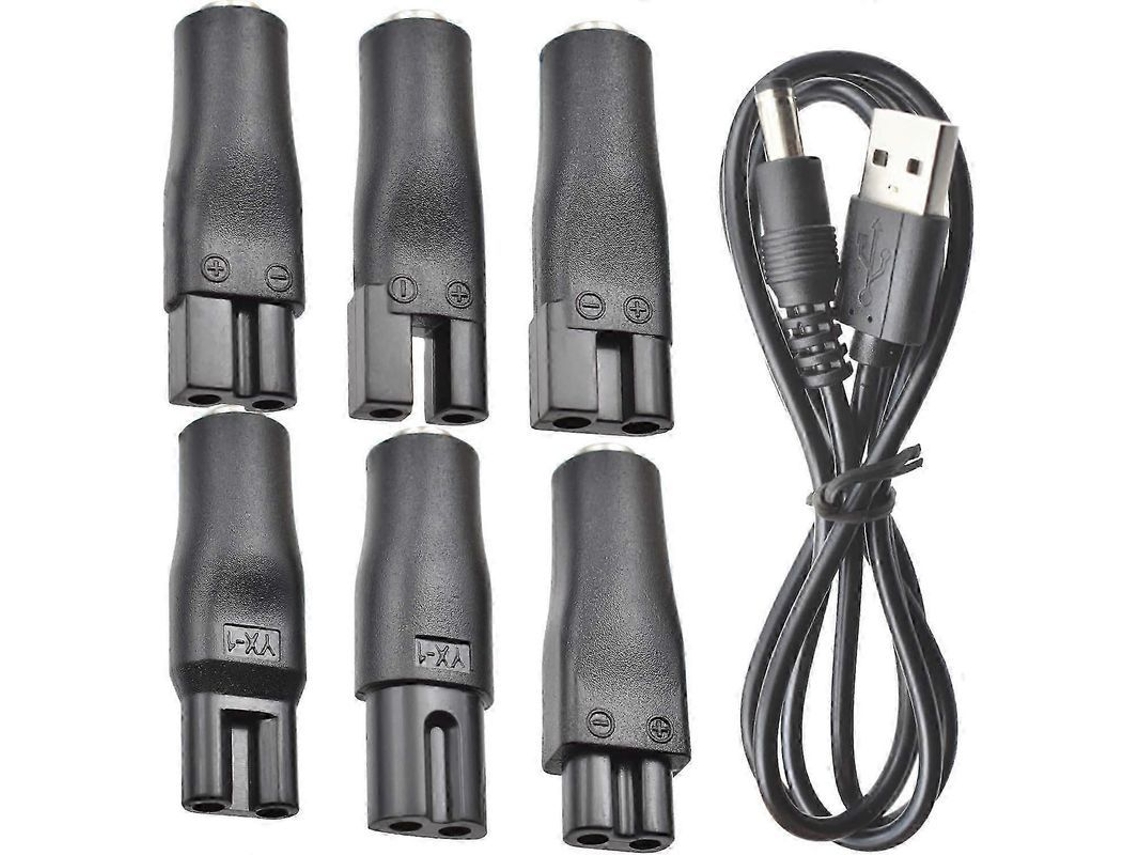 Carregador Usb 5v para Cortadores de Cabelo, Barbear, Aparadores e Beleza, Nova Line 7 Pcs