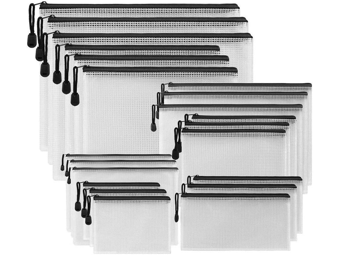 Conjunto De 21 Sacos Com Fecho Zip Lock Para Organização De Materiais Escolares E De Es Gokoco (7 Tamanhos)
