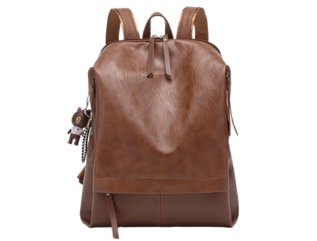 Mochila Feminina Para Portátil, Mochila Feminina De Couro Macio Castanho Hexinyigjly