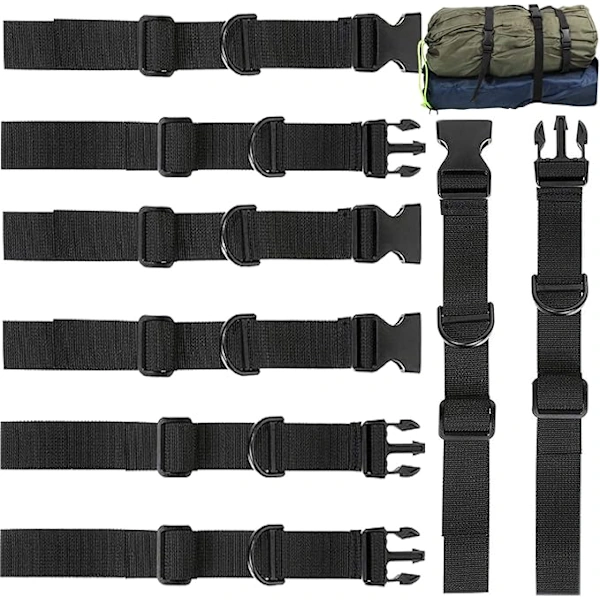 /ea/ Conjunto De 4 Alças Peitorais Ajustáveis​​ Para Mochila, Com Fivela Antiderrapante, Em Polipropileno Preto, Para Caminhadas E Corridas