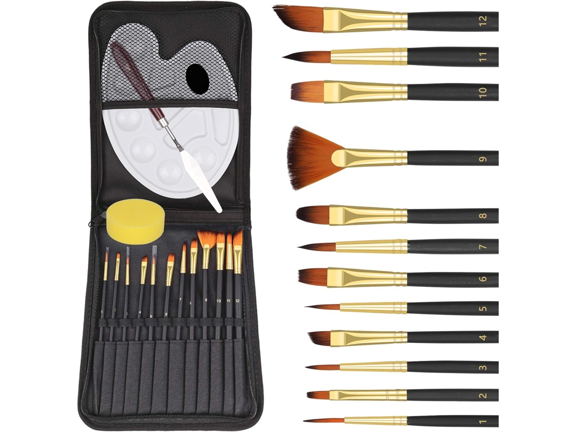 Conjunto de Pincéis para Pintura Acrílica 15 Peças JEIIBRZUI