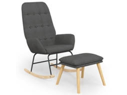 Rocking Chair With Footstool, Rocking Chairs With Footstools Vidaxl Cinzeto Tecido