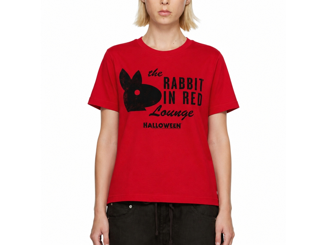 Rockinstone Halloween Rabbit Solid Red Adult T-shirt Size:l