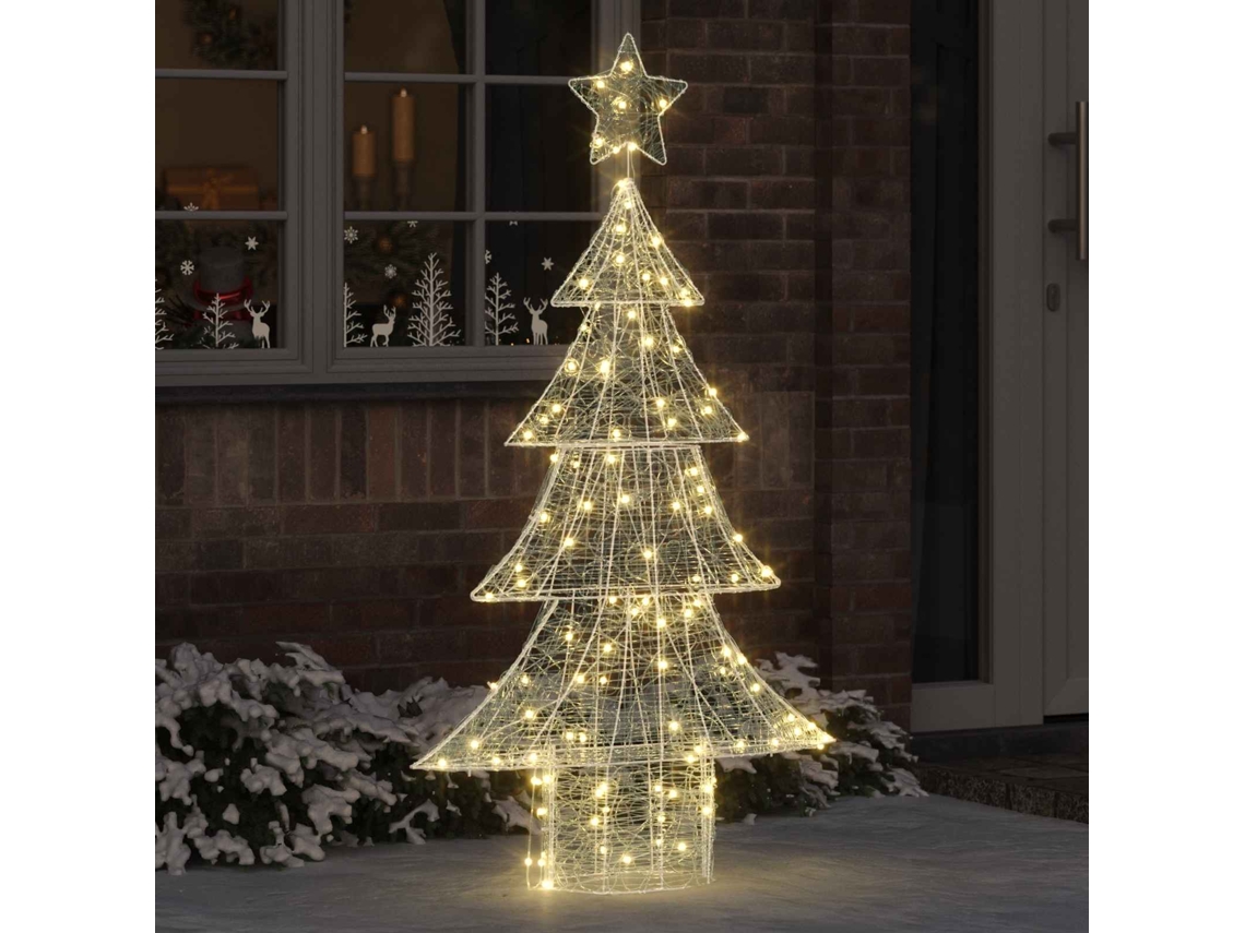 Vidaxl Árvore De Natal 160 Led Branco Quente 150 Cm Acrílo