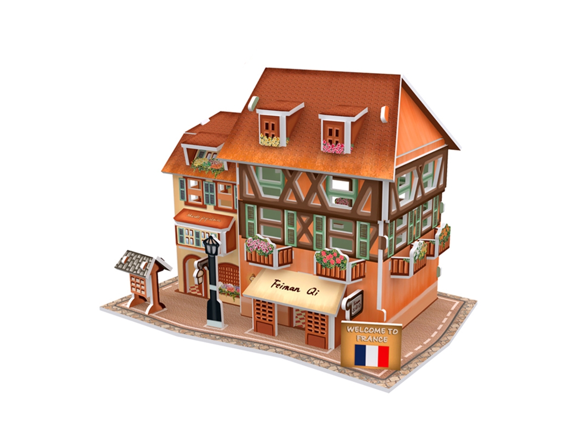 Quebra-cabeça 3d, Estilo Mundial, Loja De Rua Clássica Da Moda Francesa. 17x11x12 Cm.