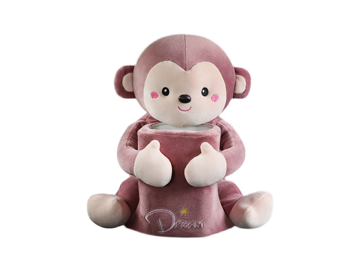 Laxiscreed Dousha Monkey Caixa De Lenços E Lixeira 2 Em 1 Para Carro