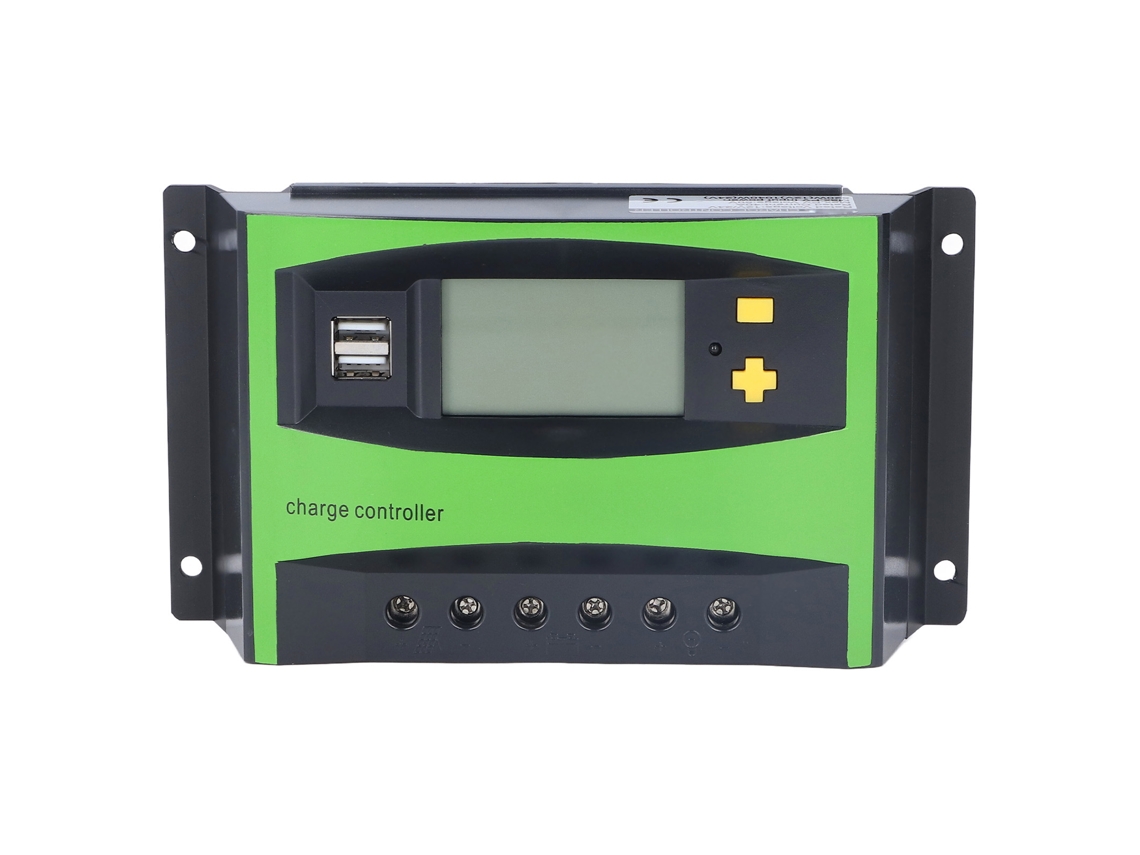Controlador de carga solar 40a 12v/24v com tela grande, portas USB duplas e proteção IP32 S/MARCA