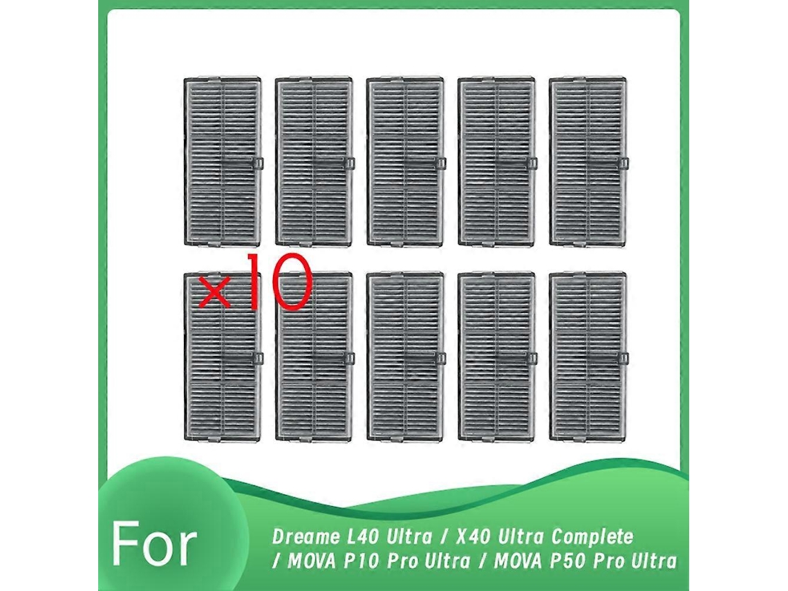 Conjunto De 10 Filtros Para Aspirador Robô Dreame L40 Ultra / X40 Ultra Complete / Mova P10 Pro Ultra / Mova P50 Pro Ultra.