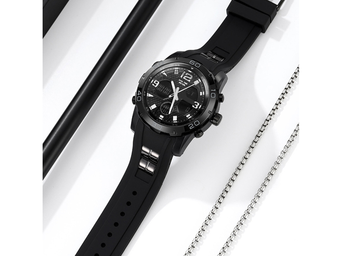 Reloj Deportivo Digital Hombre Dual Dial 50m Impermeable Multifunción Electrónico