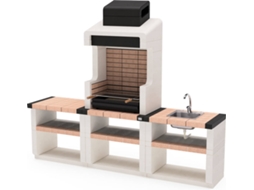 Churrasqueira TUOZI Cozinha de Exterior Durango Plus (Branco,Preto - 210x58x255cm)
