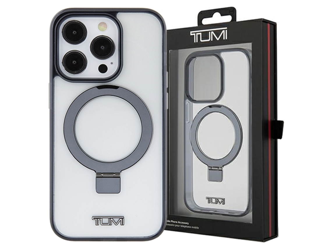 Capa Tumi Para Iphone 15 Pro Max 6.7 Hardcase Transparente Com Suporte De Anel