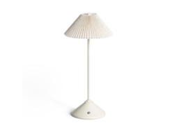 Candeeiro De Mesa Led Portátil Em Metal E Linho Com Bateria Usb Recarregável Denwa Bege