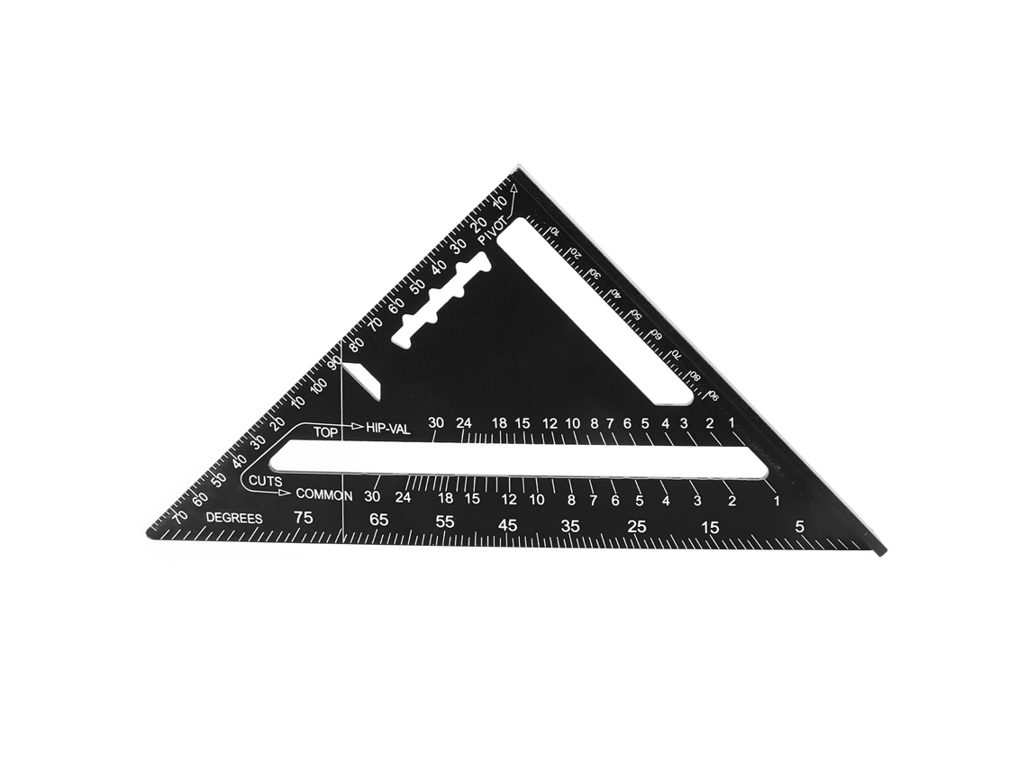 Régua Triangular De 7 Polegadas Quadrado De Carpinteiro Alumínio 90/45 Graus Ferramenta Portátil Para Carpintaria Diy
