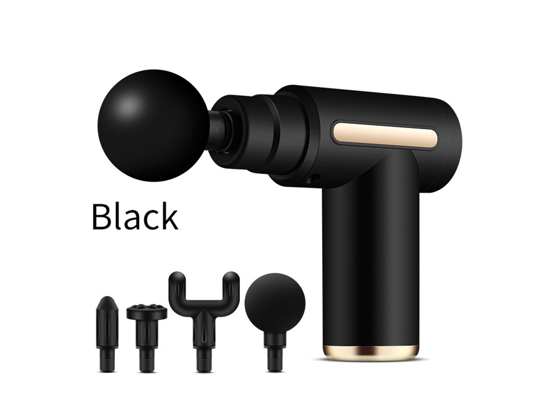 Pistola De Massagem Muscular Mini Usb Recarregável Com Display Digital, Alívio De Tensões Musculares，preta