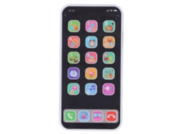 Telefone de brinquedo educativo multifuncional ATS com música e luzes para bebês e crianças pequenas, branco.