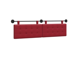 Conjunto 1 Cabeceira Suspensa Vidaxl Vermelho Couro Sintético (190 X 55 X 5 Cm)