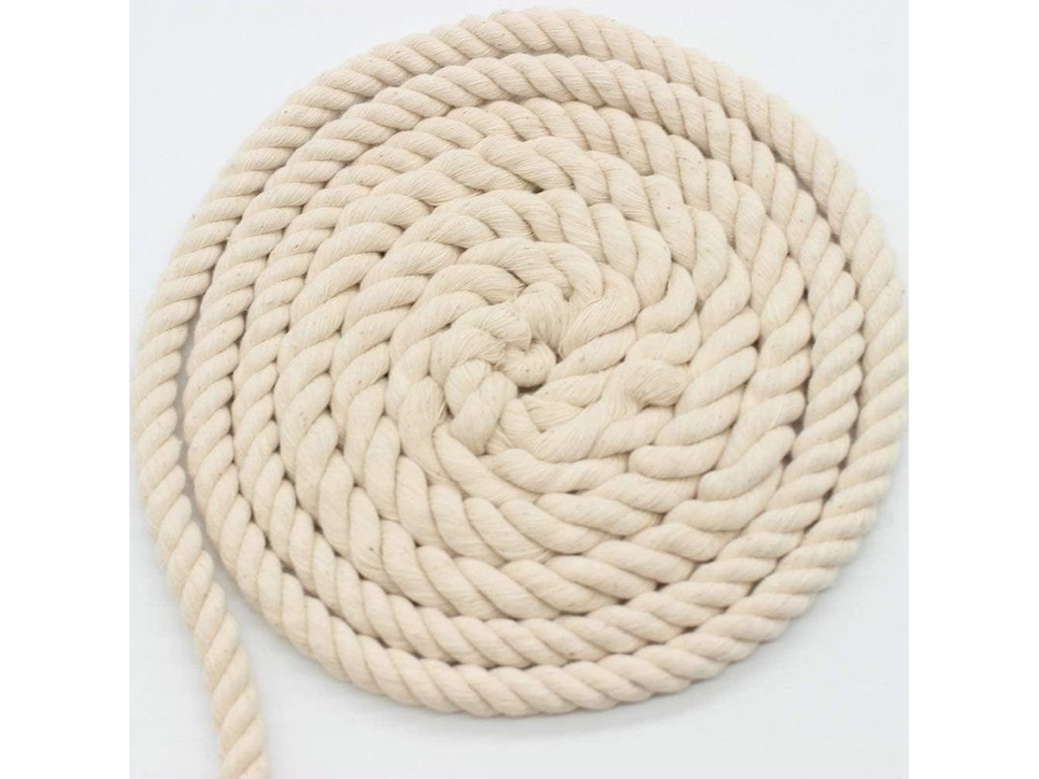 Corda de Algodão 100%, para Macramé, Tricot, Plantas, 10m, 10mm