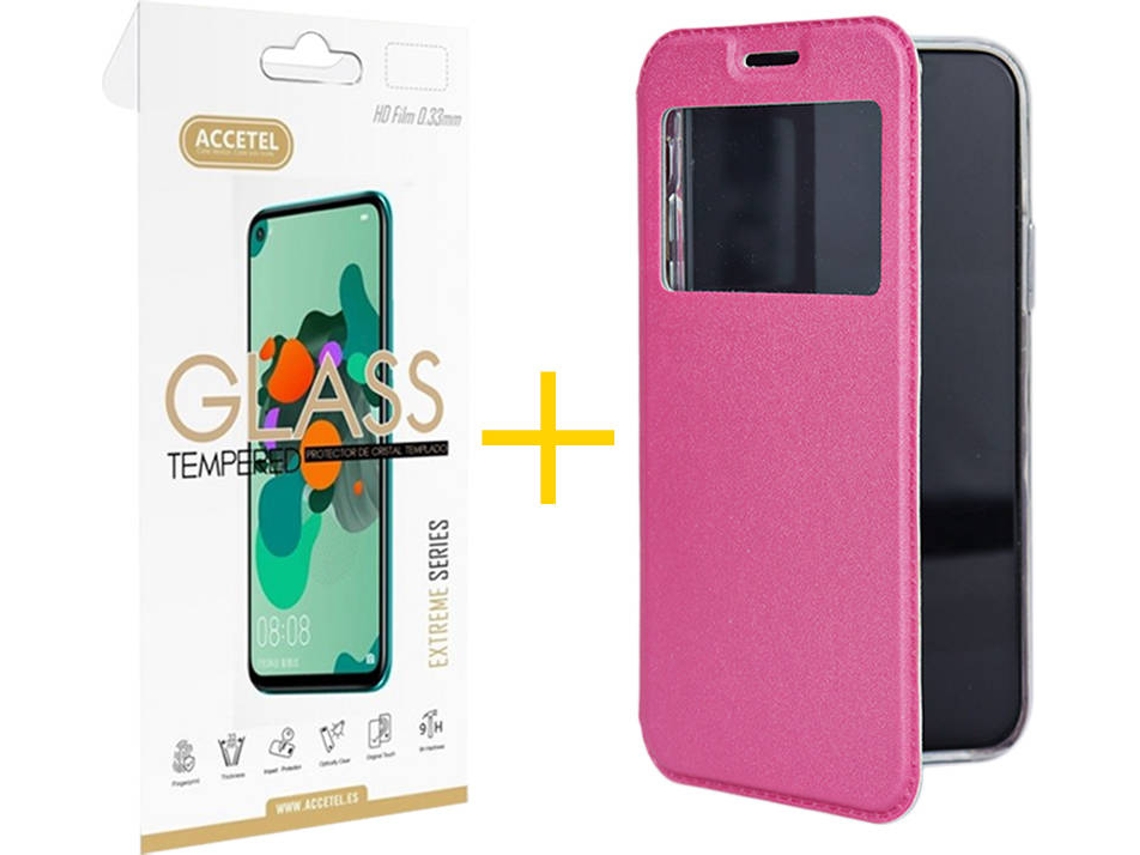 Kit Capa e Película Apple iPhone 11 ACCETEL Gandy Flip (Rosa)