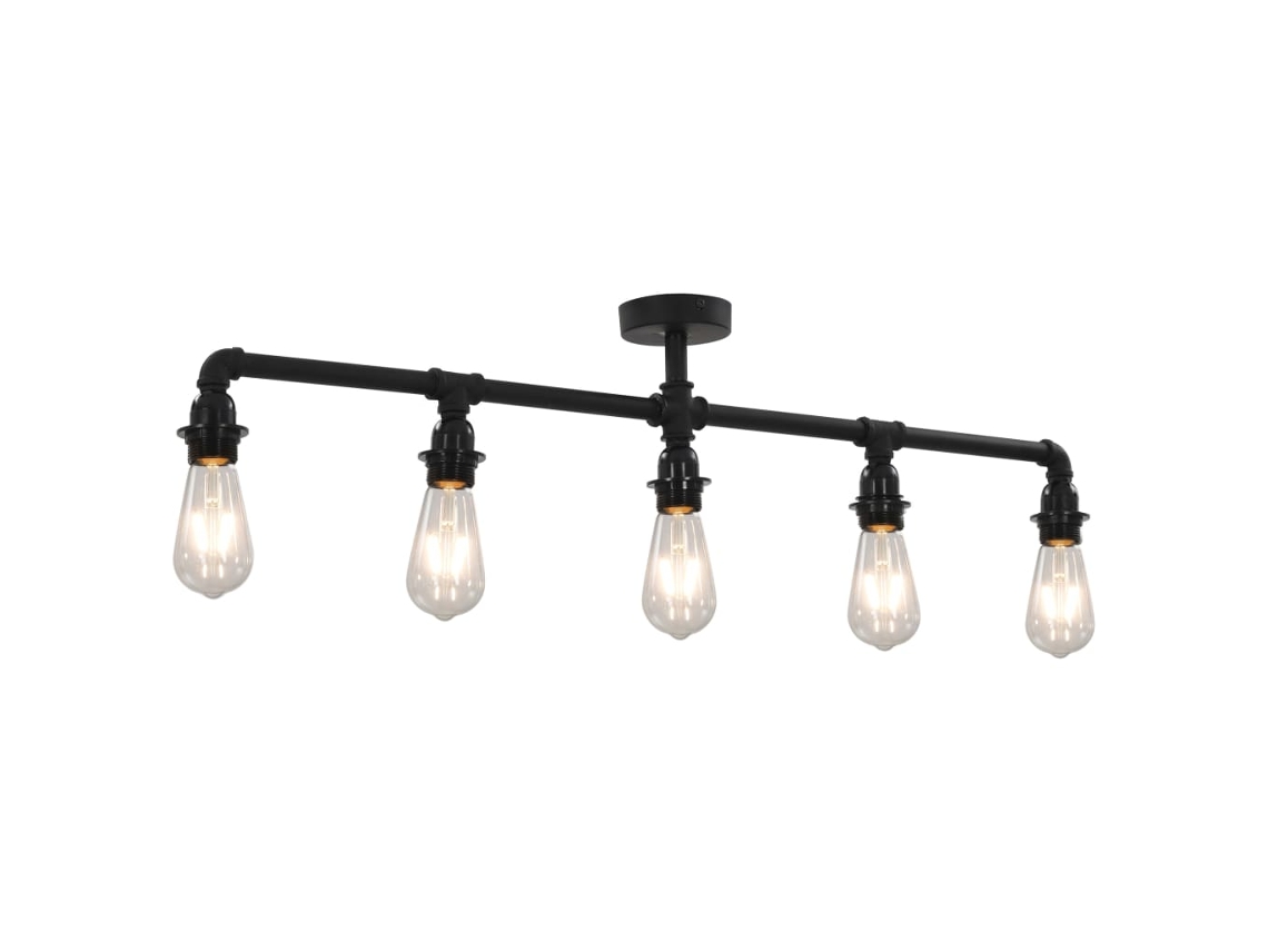 Candeeiro de teto VIDAXL Preto Metal (95 x 18 cm)