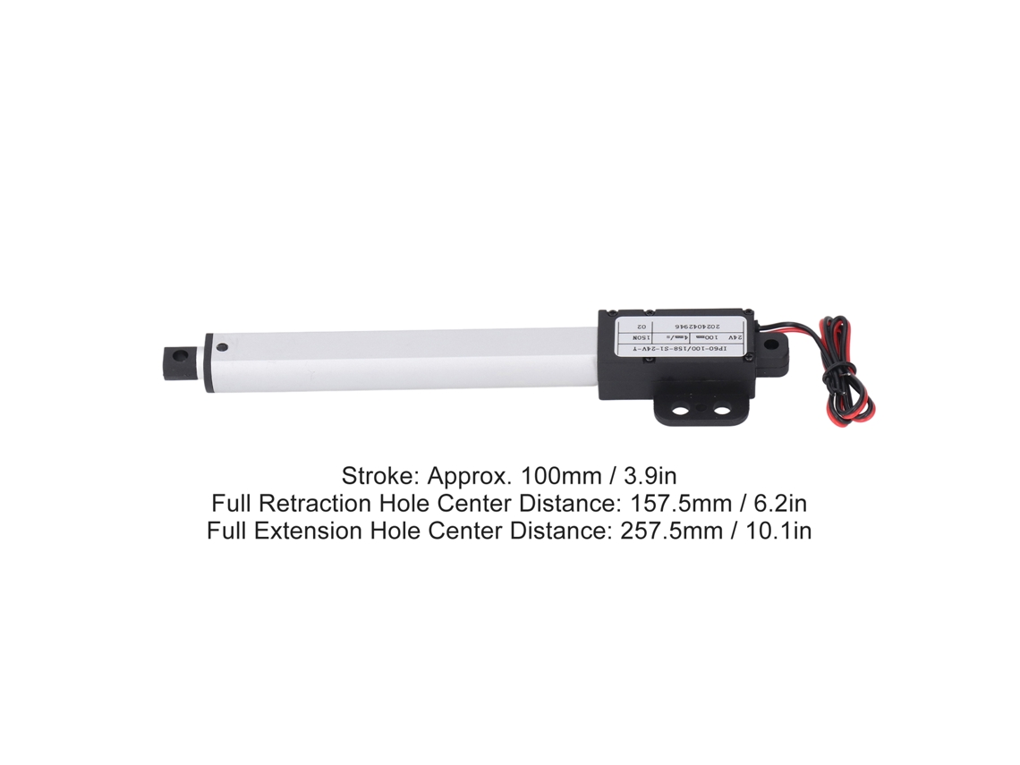 Atuador Linear Elétrico 150n 100mm 24v 4mm/s