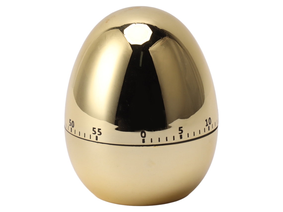 Cronômetro Mecânico de Ovo 60 Minutos para Cozinha Timer com Alarme Manual Ouro