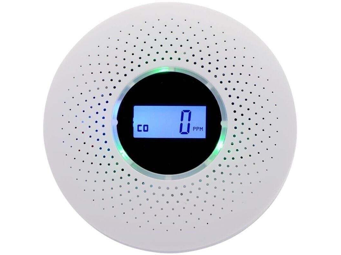 Detector Co Fumaça Visor Digital Alarme Sonoro Bateria
