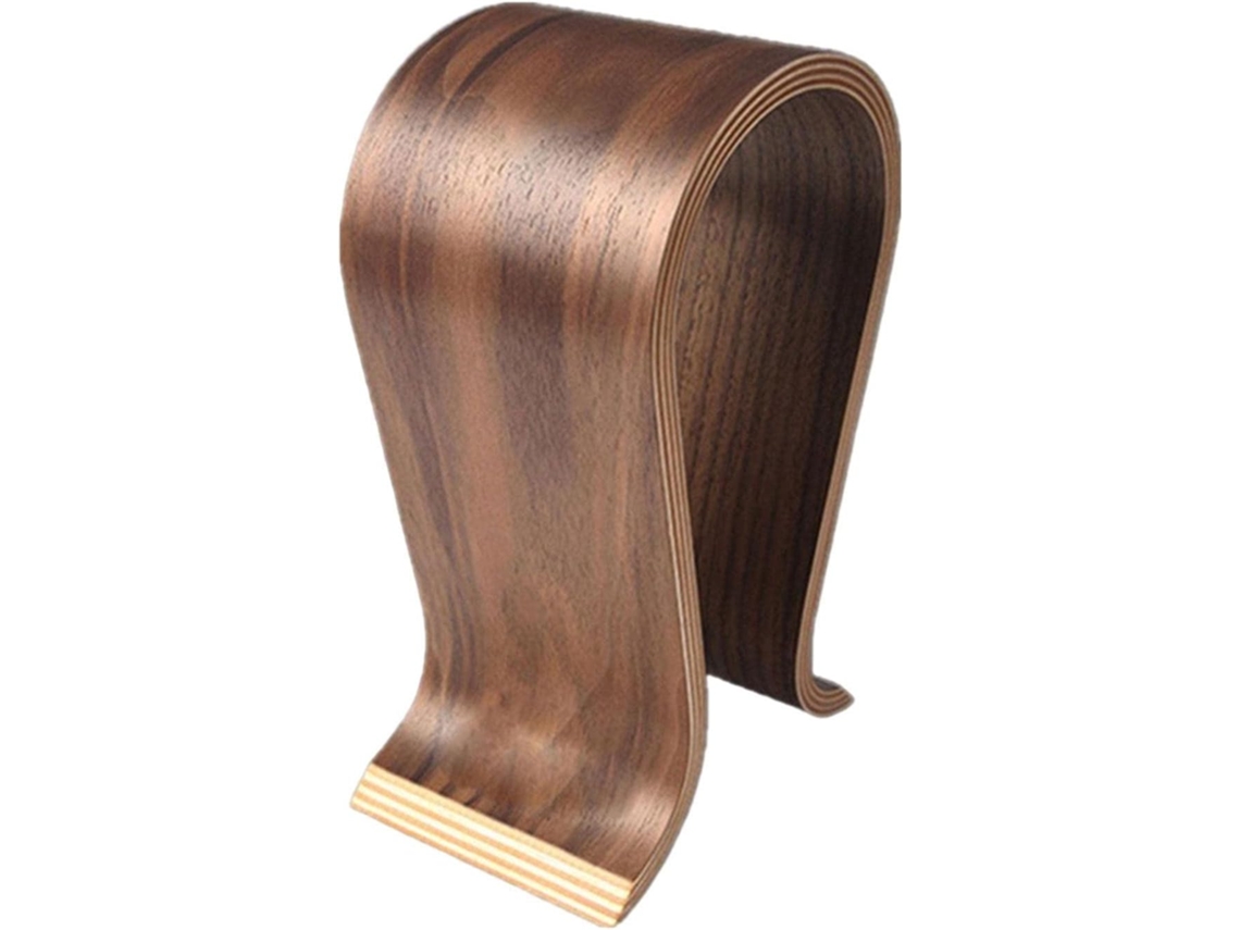 Support Casque Bois Organisateur Bureau Présentoir Casque Table Support Antidérapant Base Bois