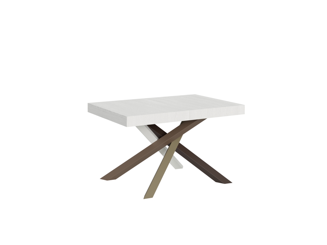 Mesa Extensível 140/400x90 Cm Volantis Branco Freixo Pernas Multicoloridas 4/c Itamoby