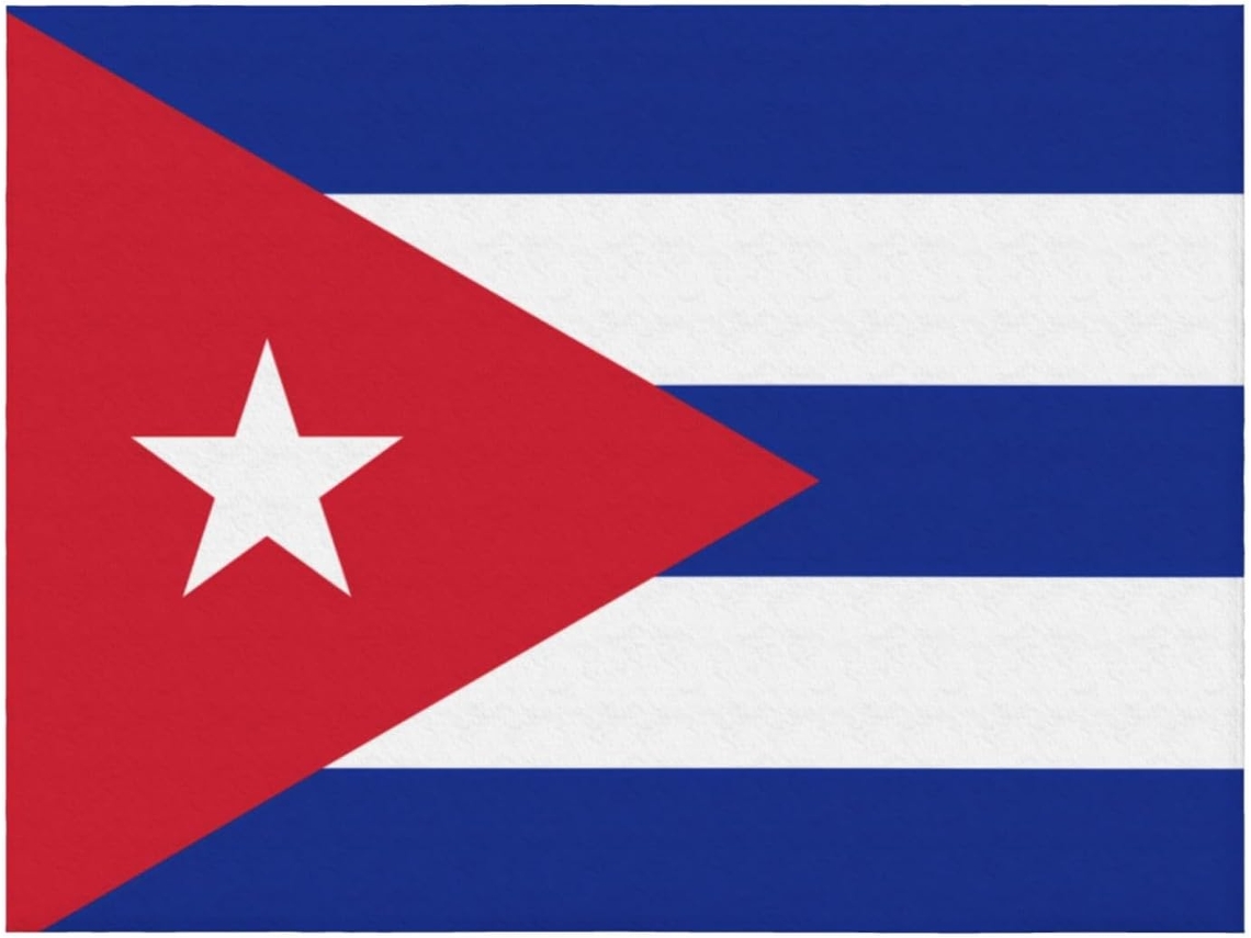 Manta de Flanela Ultramacia Phayah com Estampa da Bandeira Cubana Ideal para Sofá Cama Sala Estar Escritório e