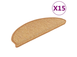 Vidaxl Tapetes Escada Adesivos Aspeto Sisal 15 Pcs Cor De Sisal