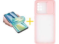 Capa + Película para Samsung Galaxy A71 ACCETEL Rosa-Creme